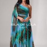 Turquesa estampado