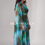 Turquesa estampado